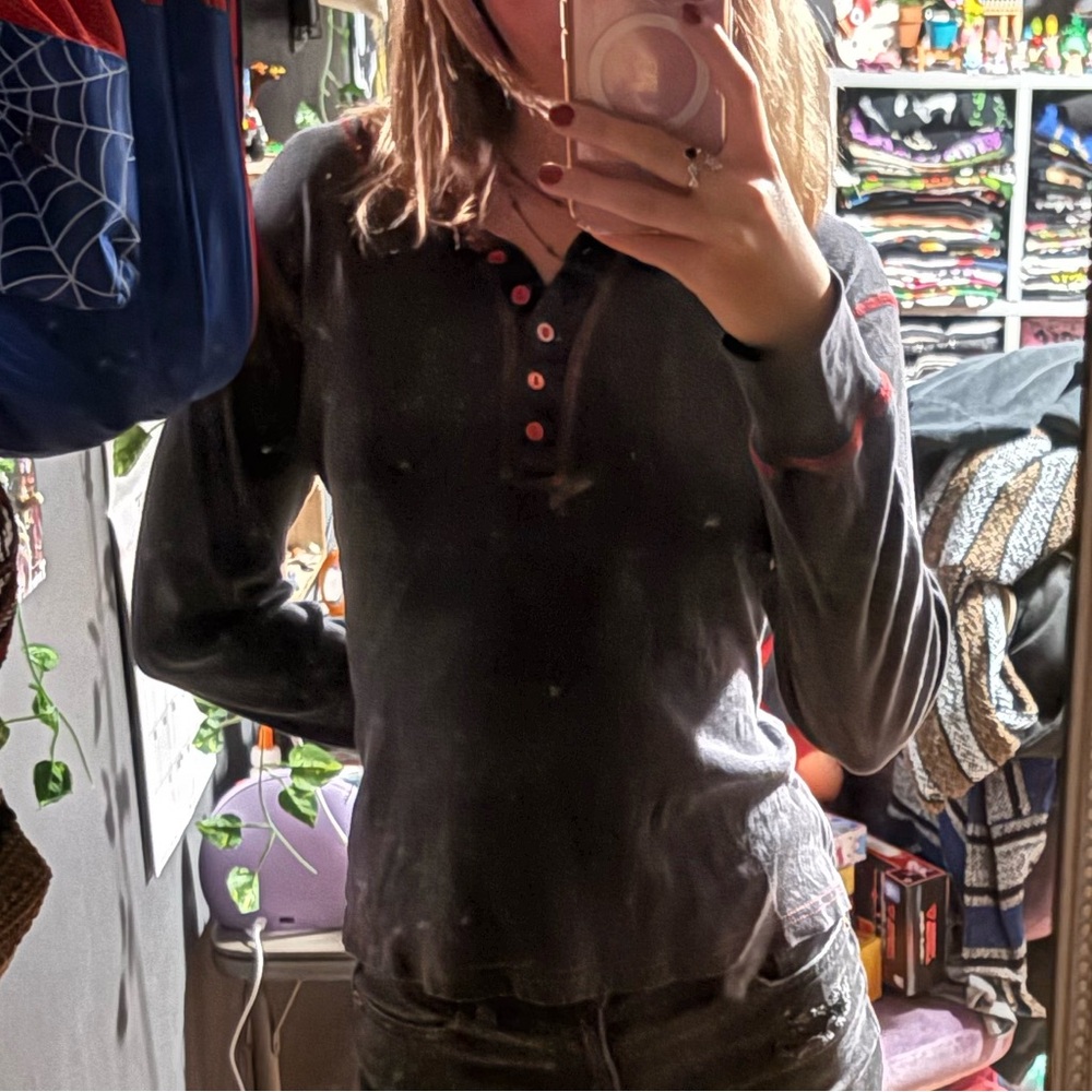 Black Long Sleeve Polo Shirt